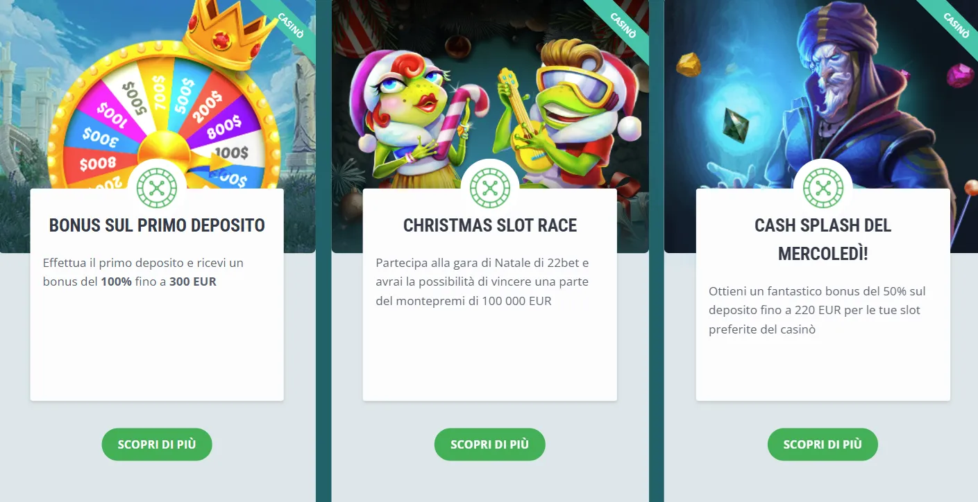 bonus casino 22bet